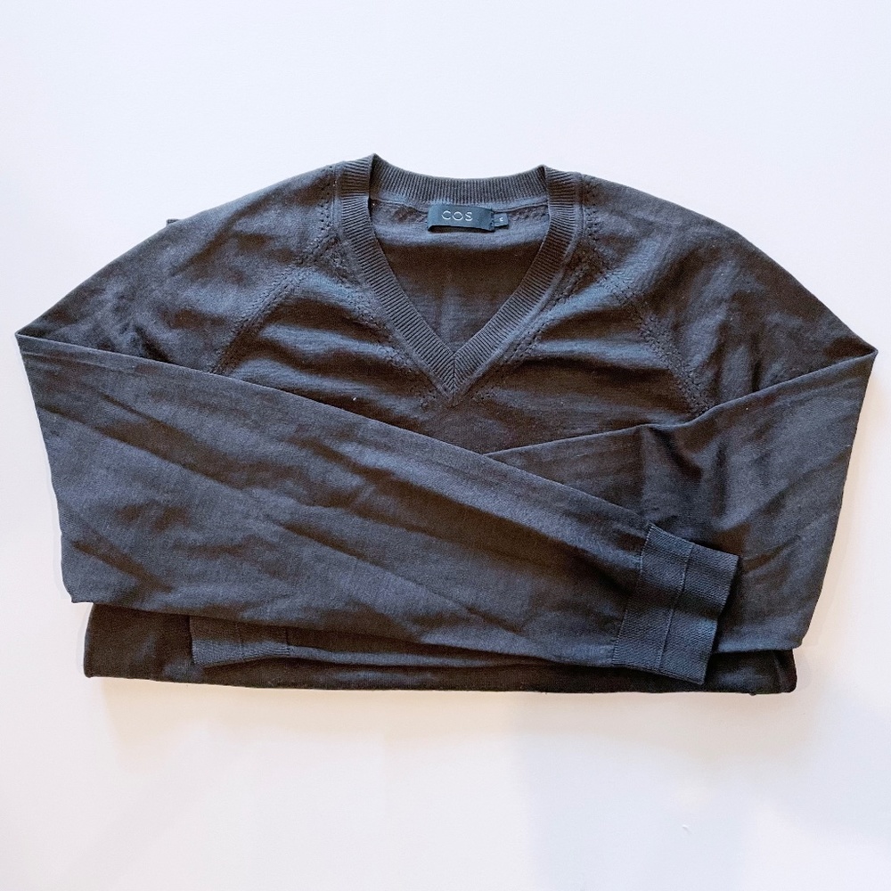 Men's COS V-neck Sweater, Grey